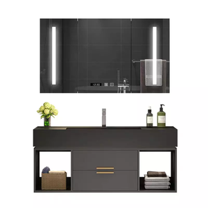 خزانة خشبية فاخرة لتخزين الأدراج ، وحمام ورنيش أبيض - Product Image 4