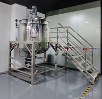 Cuve de mélange électrique automatique industrielle à chauffage pour crèmes cosmétiques, savon liquide, applications chimiques, grande capacité