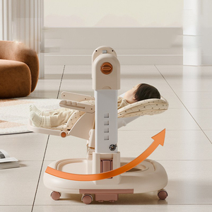 3 in 1 Foldable <b>Plastic</b> Baby <b>Dining</b> <b>Chair</b> Multi-Function Rocking <b>Chair</b> and Baby Walker Car Seat for Household Use - Product Image 3
