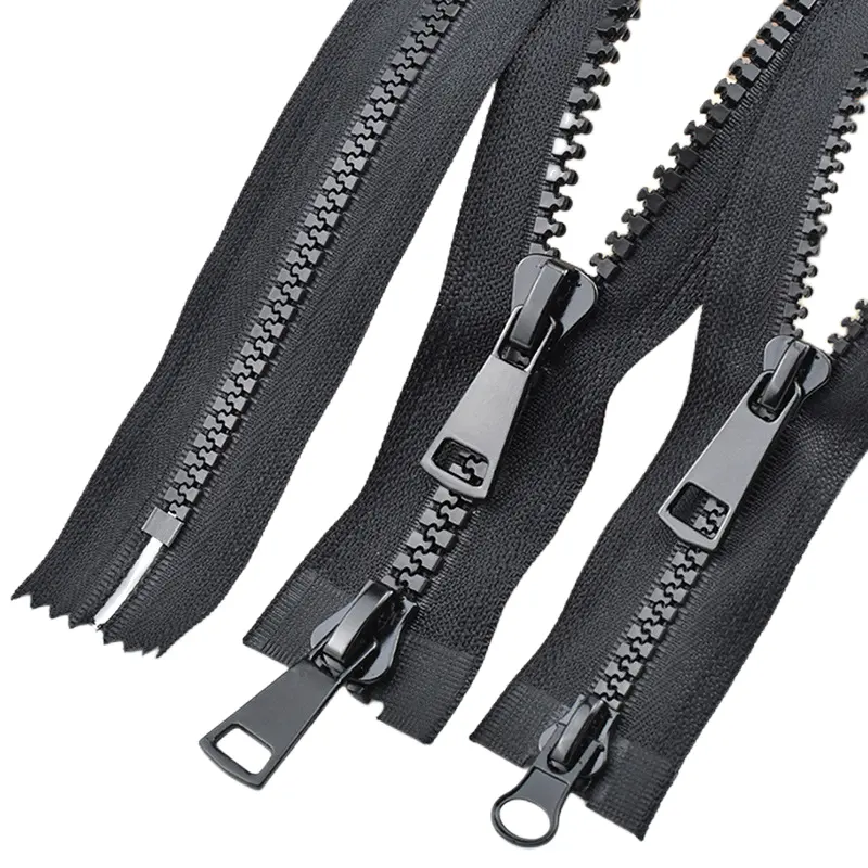 YYX Hot Sale Big Plastic Zipper 5#8#10# Resin Double Open Tail Zipper Giant Large Plastic Zippers