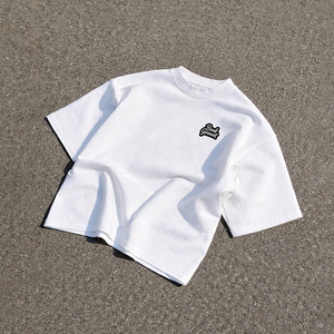 T-shirt basique pour homme à col rond, coupe ajustée, 100% coton tricoté, coton lourd personnalisé, couleur unie - Product Image 2