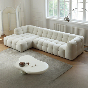 โซฟาโมดูลาร์แบบประกอบได้ Cloud Compression, โซฟาผ้า Boucle แบบประกอบได้อิสระ, ขนาดสั่งทำพิเศษสำหรับห้องนั่งเล่นสมัยใหม่ - Product Image 1