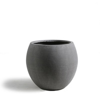 Pots à fleurs en béton modernes pour l'extérieur, jardinières de jardin au design minimaliste, style circulaire gris pour plantes vertes