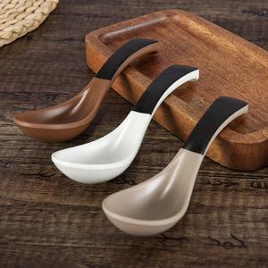 ラーメンウォントンスプーンホワイトメラミンアジアンヌードルスープスプーンファミリーキッチンホテルレストランクリエイティブスプーン - Product Image 6