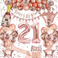 PAISTAR PSR-BPD-039 Décorations de fête d'anniversaire numériques or rose, ensemble de ballons guirlandes, taille et couleur personnalisables, en papier