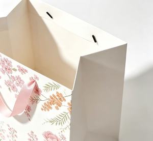 Promotion Eco-Friendly custom flower carry paper <b>bag</b> <b>large</b> capacity <b>bags</b> with ribbon handle for bouquet - Product Image 2