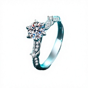 Fine Jewelry Tishya Diamond Vintage Wedding <b>Ring</b> Colorful Pink Moissanite D Color VVS 925 Sterling Silver Gold Plated Charm - Product Image 3