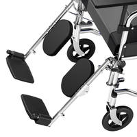 Silla de Ruedas Hidráulica Completamente Reclinable de Acero al Carbono con Ruedas Sólidas de 24 Pulgadas, Cojín de Asiento Lavable, Reposabrazos Extraíbles, Reposapiés Ajustable y Mesa