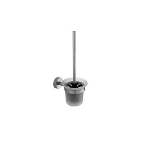MIRA-S Kamalu porta scopino bagno a parete in acciaio satinato e vetro opaco per uso domestico o alberghiero - Product Image 1