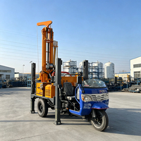 Foreuse hydraulique diesel montée sur tricycle pour puits d'eau, profondeur de forage 200 mètres