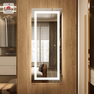 Large Full-Size <strong>Free</strong> <strong>Standing</strong> Floor LED Wall <strong>Mirror</strong> Decorative Framed Glass Dressing Room Body <strong>Mirror</strong> for <strong>Bathroom</strong> &amp; Bedroom - Product Image 1
