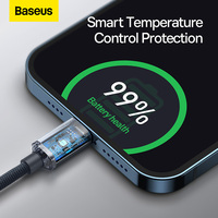 Baseus Câble USB de type C pour iPhone 15 14 13 12 11 Pro 20W Chargeur de données rapide Cordon USB Câbles de téléphone portable