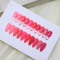 Kit de Vernis à Ongles Gel UV Soak Off Rose Vif Romantique pour la Saint-Valentin, Couleurs Transparentes, Rose Nude, Blanc et Rose Poudré