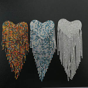 Crytal Shoulder Pads DIY Craft Bead Chain Dress Embellishment Costume Accessory <strong>Epaulets</strong> - Product Image 1