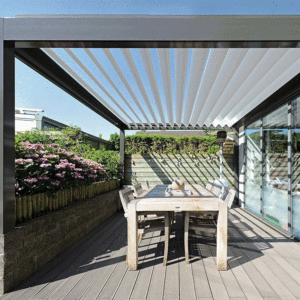 Zosi — pergola murale de jardin motorisé moderne en aluminium, jouet d'extérieur imperméable avec des arcs muraux en métal, de taille 4x3, fabriqué en chine - Product Image 3