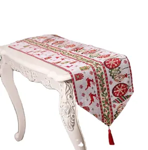 Decorazioni natalizie tappetino da tavola tavolo da cucina panno lavorato a maglia nappa bandiera da tavolo cuscino isolante termico tovaglia cartone animato
