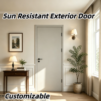 Porte extérieure composite aluminium-bois sur mesure, résistante au soleil, avec remplissage en bois massif, pour projets de construction extérieure de complexes hôteliers