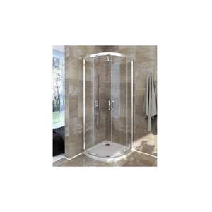 Mampara de Ducha Semicircular Moderna sin Marco de 80 cm, Puertas Plegables de Vidrio Templado de 10 mm, Esencial para Baño o Villa - Product Image 1