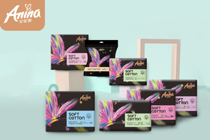 Serviettes hygiéniques 100% coton biologique ultra fines, respirantes, à double ailette, absorbantes, avec protection anti-fuites aux anions, fabriquées au Fujian - Product Image 6