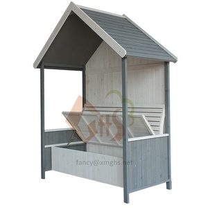 Grey and White <strong>Garden</strong> Outdoor Fir Wood Domestic Wooden <strong>Storage</strong> Cabinet Shed Porgola Pavilion Chair and Beech With Double <strong>Seats</strong> - Product Image 3