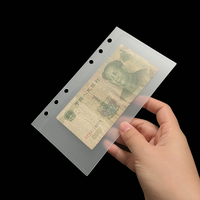 Carnet spirale A6/A7 en plastique PP transparent, organiseur d'enveloppes à monnaie sans fermeture éclair, page d'indexation pour budget à feuilles mobiles