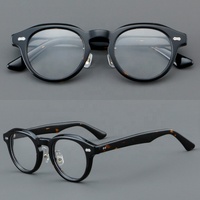 Lunettes de vue rondes unisexes de luxe en acétate à monture complète 2025 – Montures optiques pour grossistes, verres anti-lumière bleue, effet écaille de tortue
