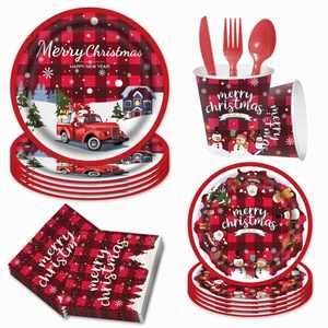 Nouvelles décorations sur le thème de Noël : Ensemble de fournitures de fête jetables en gros - Product Image 4