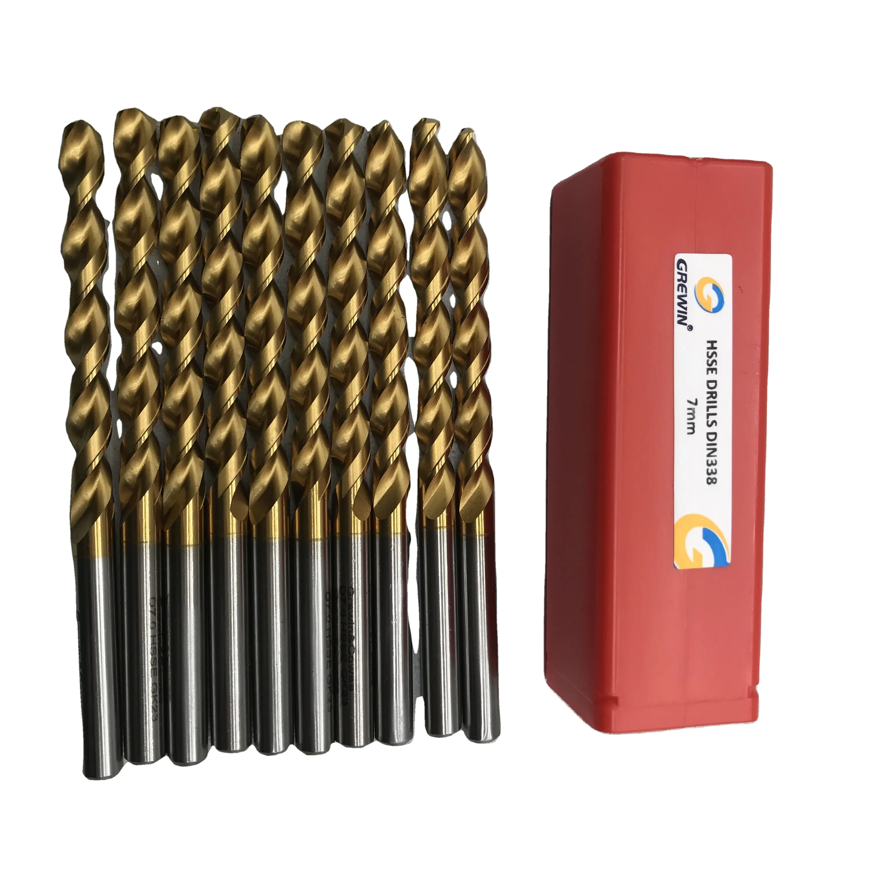 Chất Lượng Cao Din338 Hsse 5% Co Khoan Bits Đối Với Thép Không Gỉ Kim Loại Jobber Twist Khoan Bit Set D7 * 69*109Mm