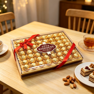 Confezione Regalo Premium di Cioccolatini Croccanti con Noci Dorati per Natale e San Valentino - Product Image 5