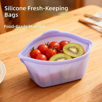 Silicone voedselbewaarzakjes, food grade, herbruikbaar, voor koelkast, bewaring van fruit en groenten, keukenorganisatie