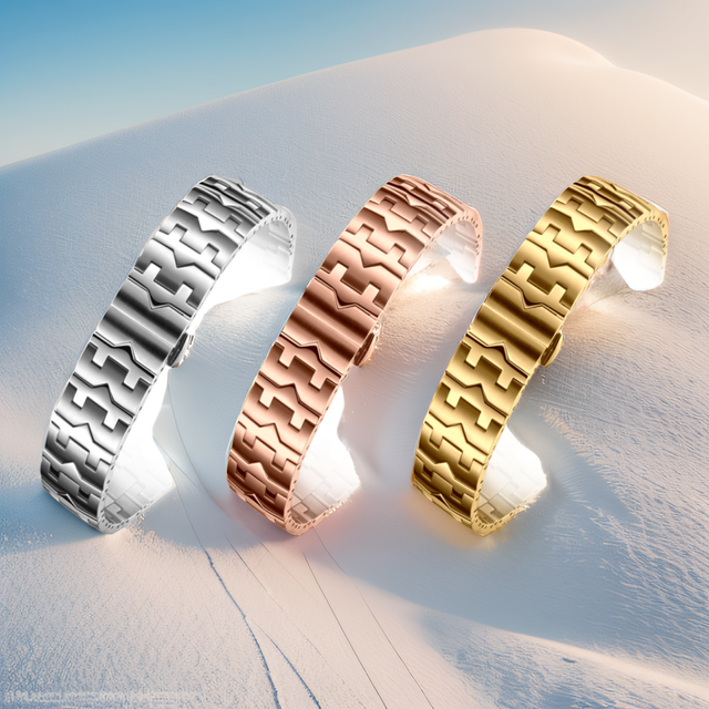 High-end ODM OEM 316L Stainless Steel Watch Band Custom Logo Gold Plated Waterproof Strap Watch Parts Accessories