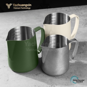 Stainless Steel Pitcher Minimalist Design Lightweight Milk Frother 400ml Latte <b>Maker</b> - Product Image 5