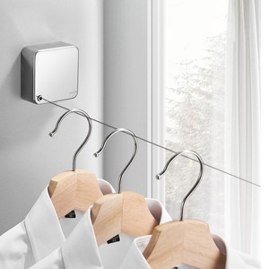 <span class=keywords><strong>Tendedero</strong></span> retráctil automático <span class=keywords><strong>Tendedero</strong></span> de acero inoxidable Cuerda retráctil Perforación libre para colgar en húmedo - Product Image 1