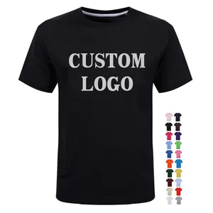 T-shirt Unisex con Logo personalizzato in cotone 100% da uomo semplice Casual in spugna con stampa gratuita campione in bianco t-shirt con Design personalizzato