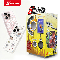 Distributeur automatique de coques de téléphone personnalisées INKELE avec écran tactile, graphismes, options de paiement multiples et Ethernet pour les commerces