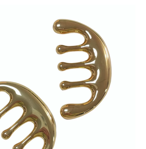 spa use wellness Scalp <b>Massage</b> products five teeth metal gua sha comb gold color Relaxation <b>Massage</b> <b>Tool</b> for head - Product Image 1