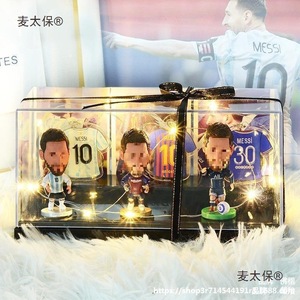 Set de Regalo de Llaveros 3D de Dibujos Animados con Diseño de Ronaldo y De <span class=keywords><strong>Bruyne</strong></span>, con Caja de Luz LED, Material Plástico, para Fans - Product Image 6