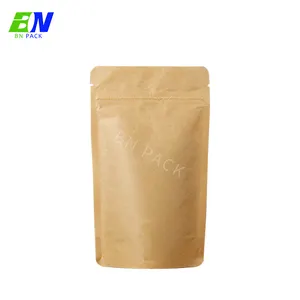 Flat Paper Bags Custom Recycled Flat Bottom Kraft Paper Bag Food Packaging Coffee Kraft Paper Pouch Bag