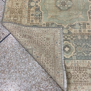 Alfombra Persa Anudada a Mano con Diseño de Medallón, de Lana y Poliéster, Rectangular, para Sala de Estar, con Base Antideslizante de Goma - Product Image 3