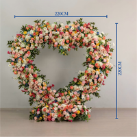 Arche de fleurs artificielles multicolores corail pêche, toile de fond en soie pour jardin printanier, idéale pour la décoration de mariages et fêtes en extérieur