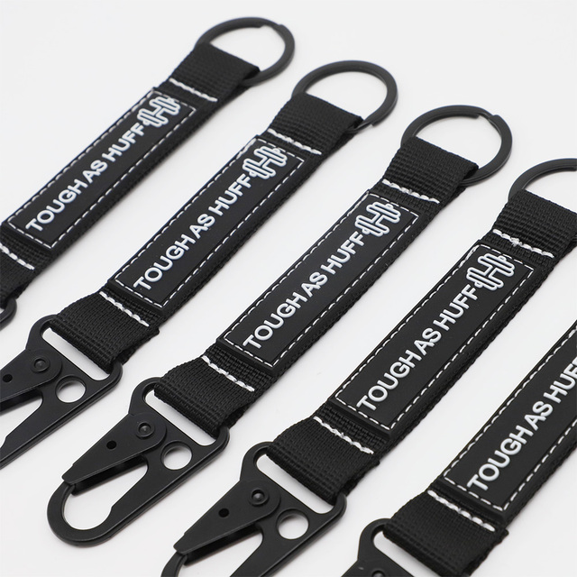 LBR Custom Gift 2D PVC Patch Short Lanyard Nylon Webbing Eagle Hook Carabiner Outdoor Tactical Keychain
