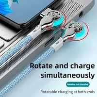 Câble USB C à rotation à 180 degrés, charge rapide, cordon de données pour iPhone, Samsung, Xiaomi, câble de charge rapide de type C