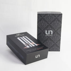 定制热销豪华定制徽标黑色两件套礼盒，带独立盖子和底座，香水瓶带礼盒包装 - Product Image 1