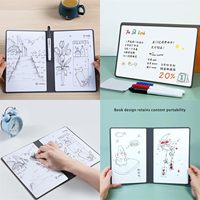 Bloc-notes tableau blanc réutilisable Bview Art A5 avec marqueur effaçable, tableau d'écriture portable pour réunion de bureau, écriture, dessin