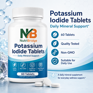 Tabletas de Yoduro de Potasio para el Equilibrio Hormonal de la <span class=keywords><strong>Tiroides</strong></span>, Aptas para Dietas Cetogénicas, Marca Privada - Product Image 3