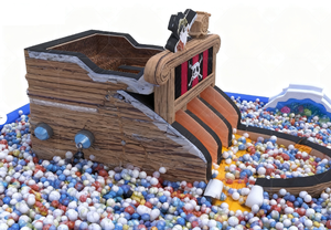 Tobogán Inflable Combinado con Piscina de Pelotas con Diseño de Barco Pirata, Parque Infantil Inflable Comercial con Temática Oceánica para Niños en Interiores - Product Image 2