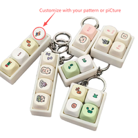 Mini porte-clés en forme de personnage de dessin animé, style mignon, sublimation, porte-clés tournant, jouet porte-clés, cadeau promotionnel respectueux de l'environnement