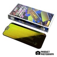 Film de protection d'écran en verre trempé pour téléphone portable, anti-lumière bleue, vert, confidentialité, HD, dégradé de couleur, pour iPhone 16 Pro Max