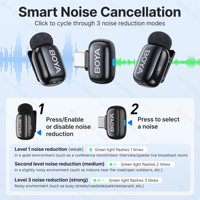 Microphone Lavalier Sans Fil Mini BOYA pour iPhone, Smartphones Android, Appareils Photo Reflex Numériques, Enregistrement YouTube et Streaming
