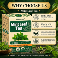 Teh Daun Peppermint Murni Langsung dari Pabrik, 90g 30 Sachet, Penunjang Pencernaan, Pereda Kembung, Teh Herbal Grosir